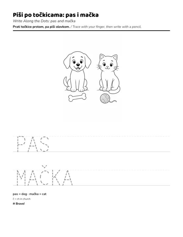 Preview of Piši po točkicama: pas i mačka