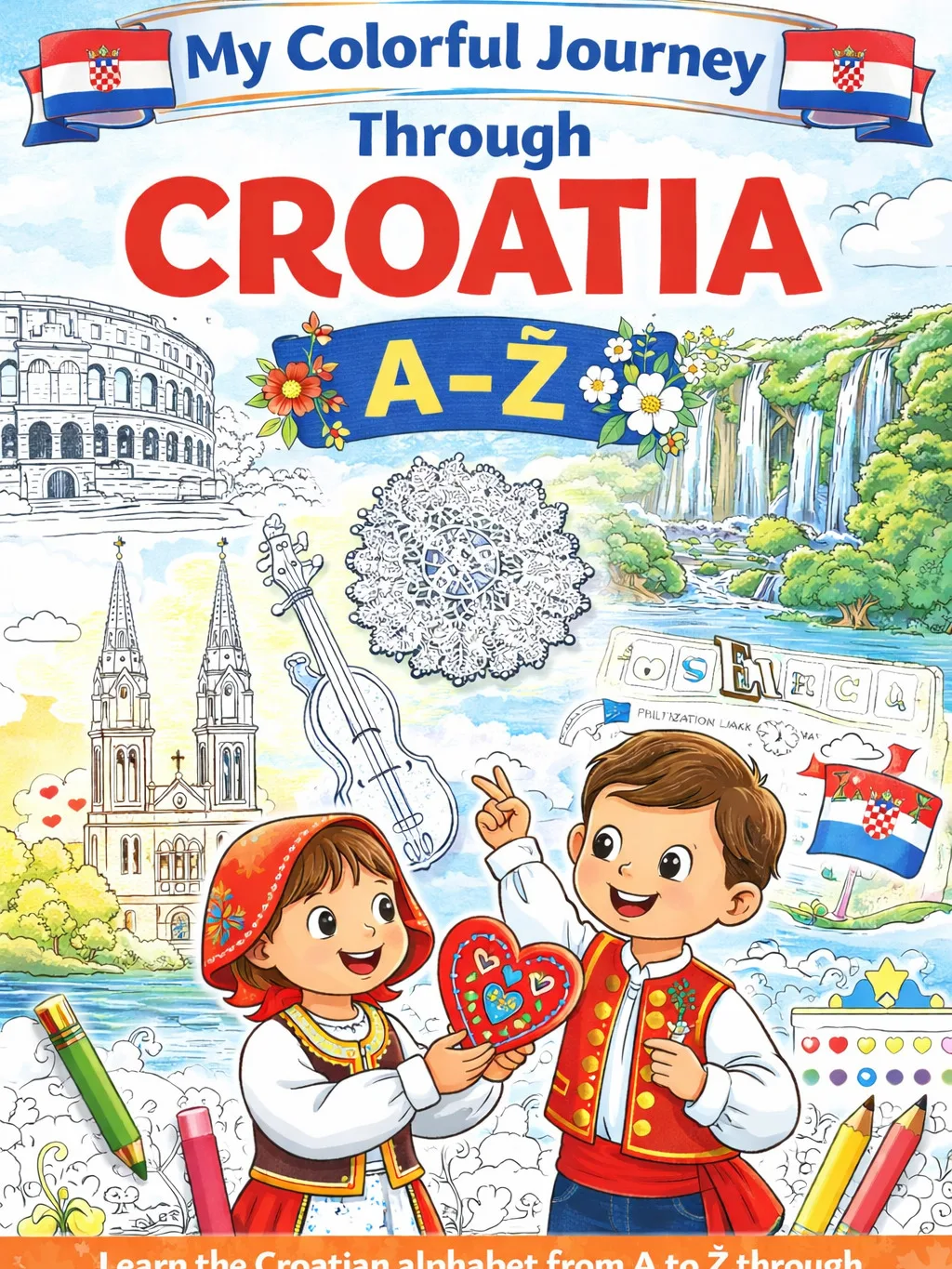 Cover of My Colorful Journey Through Croatia coloring book